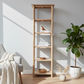FITAN SOLID OAK SKINNY 5-SHELF BOOKCASE BOOKSHELF/DISPLAY SHELVES - MyChocolateWood