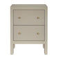 JAYLA SMALL BEIGE  2-DRAWER BEDSIDE TABLE - MyChocolateWood