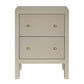 Jayla Small 2-Drawer Bedside Table in Beige - Chocolate Wood