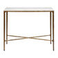 SOREN MARBLE SMALL CONSOLE TABLE/HALL TABLE - BRASS FRAME 90CM - MyChocolateWood