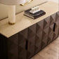 HAMPSHIRE WHITE MARBLE/SMOKED OAK 4-DOOR BUFFET/SIDEBOARD - MyChocolateWood