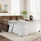 EMBER 3 SEATER FAUX LEATHER SOFA BED WITH QUEEN MEMORY FOAM MATTRESS BROWN - MyChocolateWood