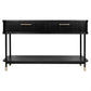 Pembroke Oak 2-Drawer Console Table in Black - Chocolate Wood