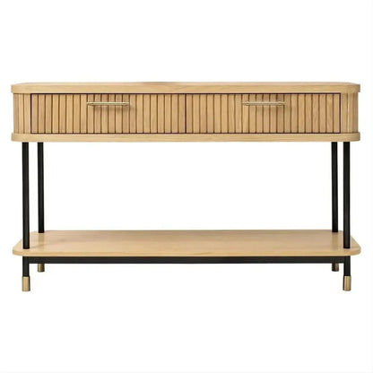 PEMBROKE OAK TIMBER 2-DRAWER CONSOLE TABLE HALL TABLE NATURAL