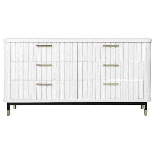 PEMBROKE OAK TIMBER 6-DRAWER CHEST OF DRAWERS  WHITE - MyChocolateWood