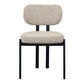 Kilbrin Dining Chair in Speckle Brown with Black Metal Frame - Chocolate Wood