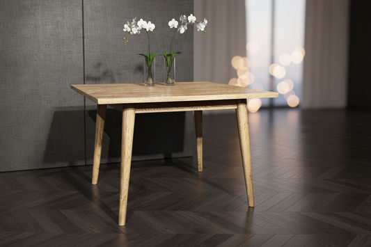 FITAN SOLID OAK SQUARE (90X90CM) DINING TABLE NATURAL - MyChocolateWood