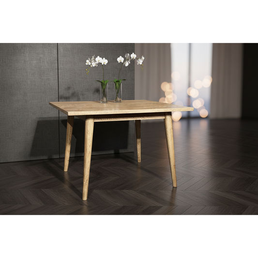 FITAN SOLID OAK SQUARE (90X90CM) DINING TABLE NATURAL - MyChocolateWood