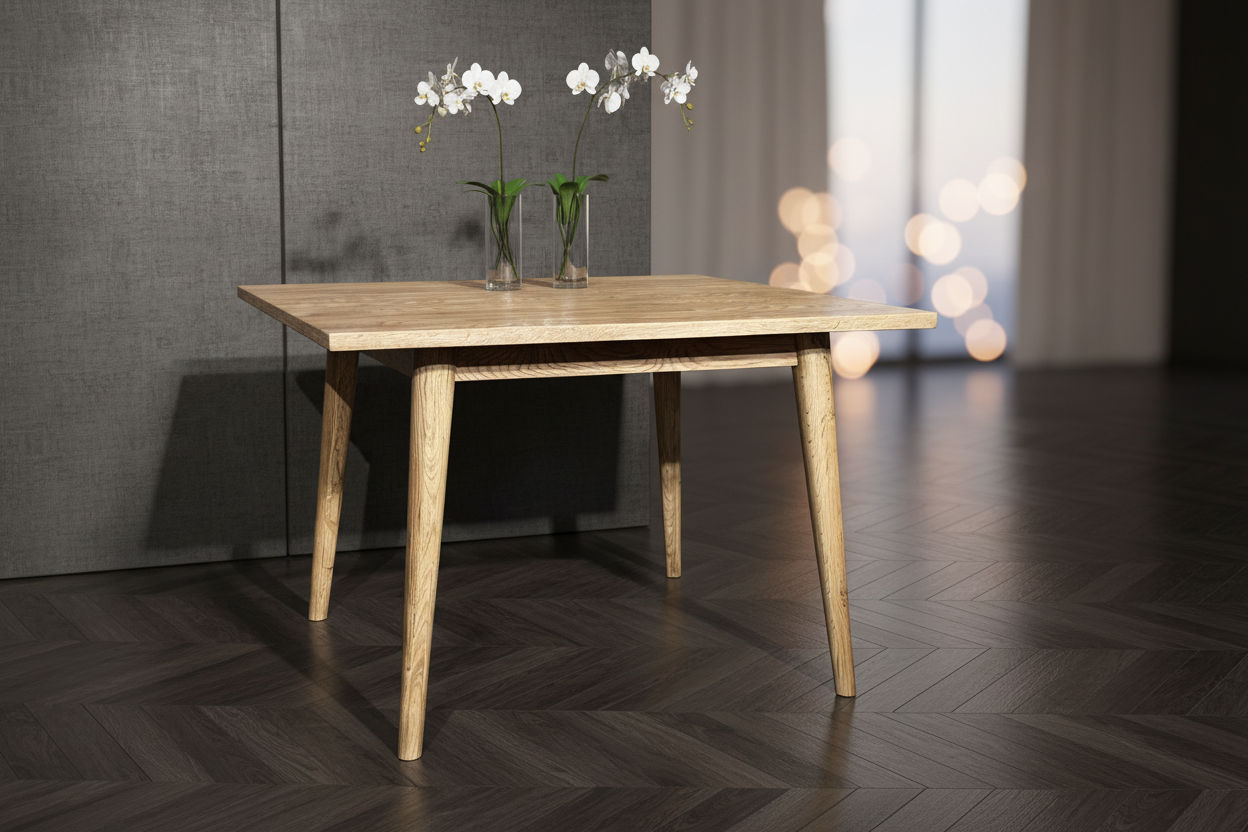 FITAN SOLID OAK SQUARE (90X90CM) DINING TABLE NATURAL - MyChocolateWood