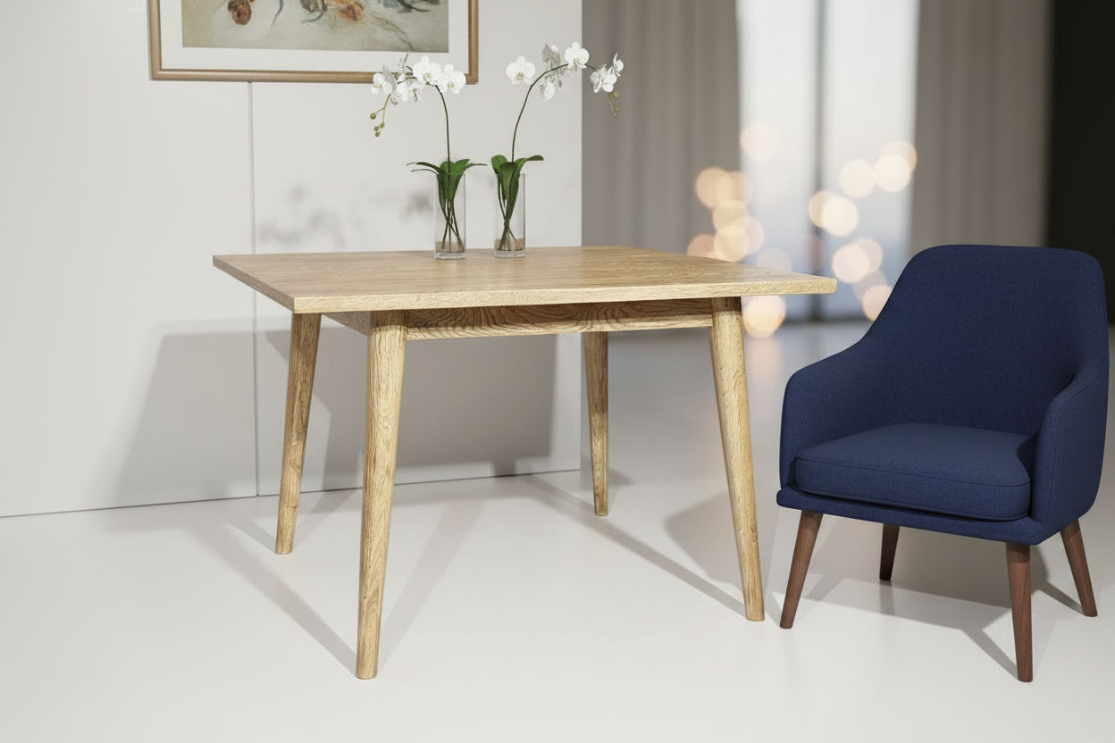 FITAN SOLID OAK SQUARE (90X90CM) DINING TABLE NATURAL - MyChocolateWood