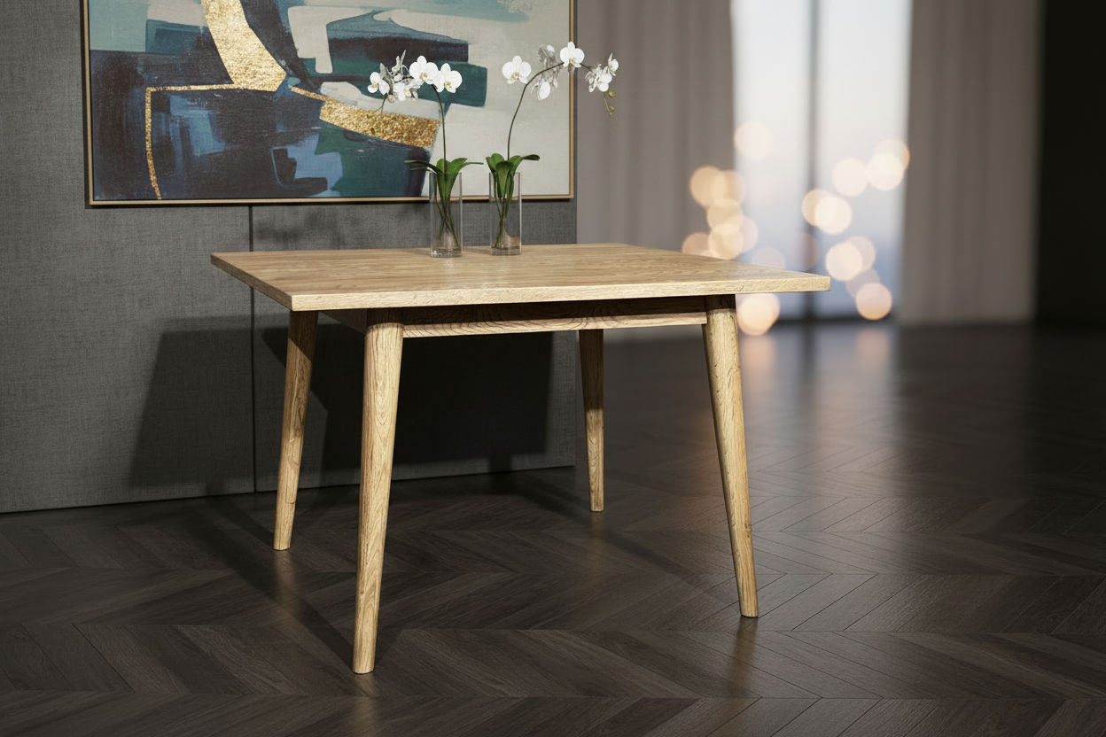 FITAN SOLID OAK SQUARE (90X90CM) DINING TABLE NATURAL - MyChocolateWood