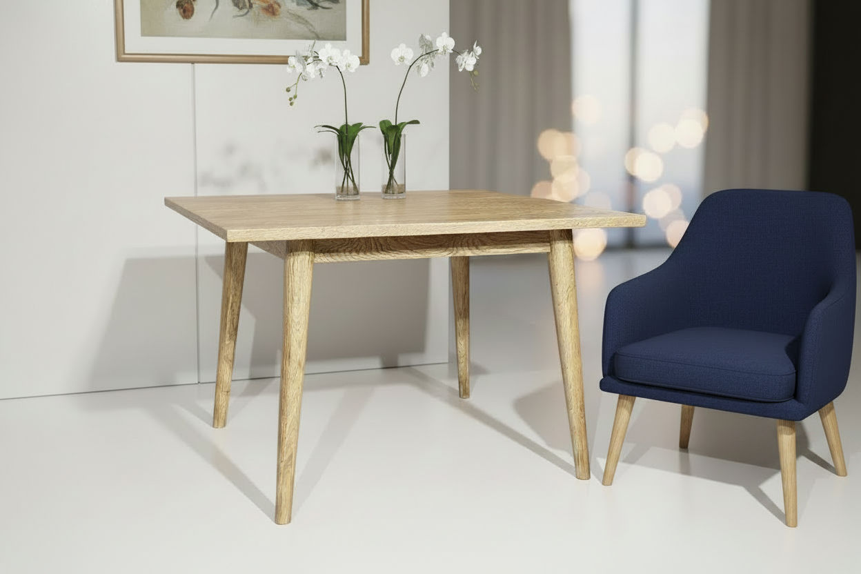 FITAN SOLID OAK SQUARE (90X90CM) DINING TABLE NATURAL - MyChocolateWood