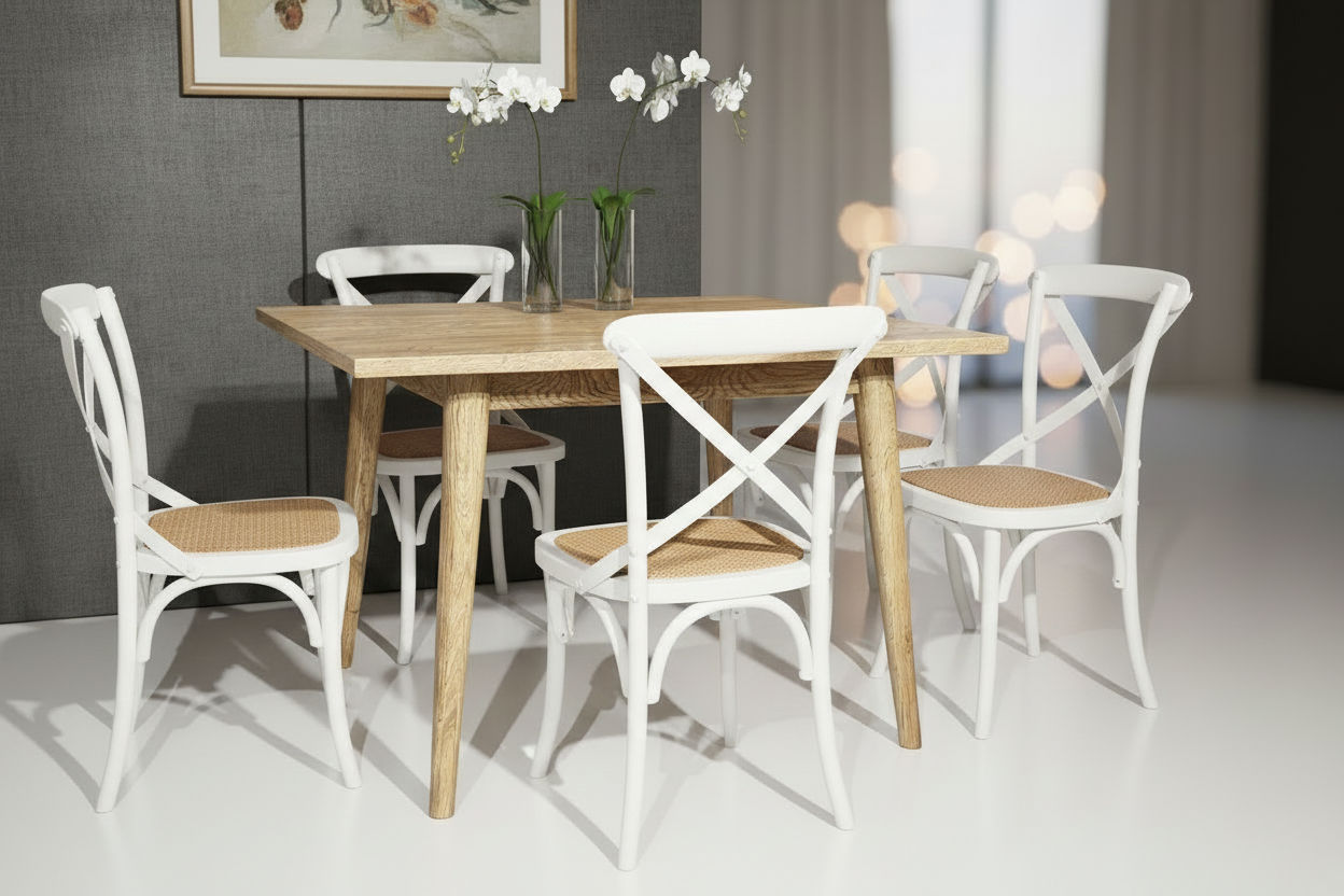 FITAN SOLID OAK SQUARE (90X90CM) DINING TABLE NATURAL - MyChocolateWood