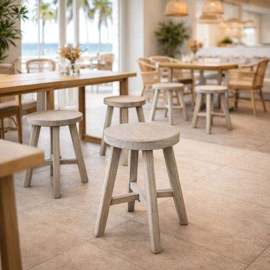 NEVANA  RECYCLED ELM TIMBER STOOL (Copy) - MyChocolateWood