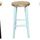 Solid oak stool with natural top and legs, 65cm height, by MyChocolateWood, showcasing a sturdy, minimalist design.