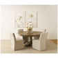 Beckett Hampton Style Solid Mahogany Round Trestle Dining Table in Straw Wash - Chocolate Wood