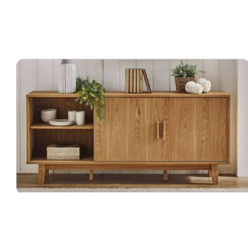 STROUD ELM VENEER TIMBER/MDF 4-DRAWER 2-DOOR BUFFET/SIDEBOARD NATURAL - MyChocolateWood