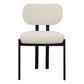 KILBRIN NATURAL CHENILLE/BLACK METAL DINING CHAIR - MyChocolateWood