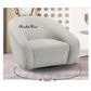 PICKARD PLYWOOD & EUCALYPTUS 360 DEGREE SWIVEL ARMCHAIR/SINGLE SEATER IN LINEN COLOUR - MyChocolateWood