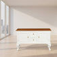 STEWART QUEEN ANN STYLE SOLID MAHOGANY 2 DOORS 2 DRAWERS SOFA TABLE IN WHITE/CARAMEL130CM - MyChocolateWood
