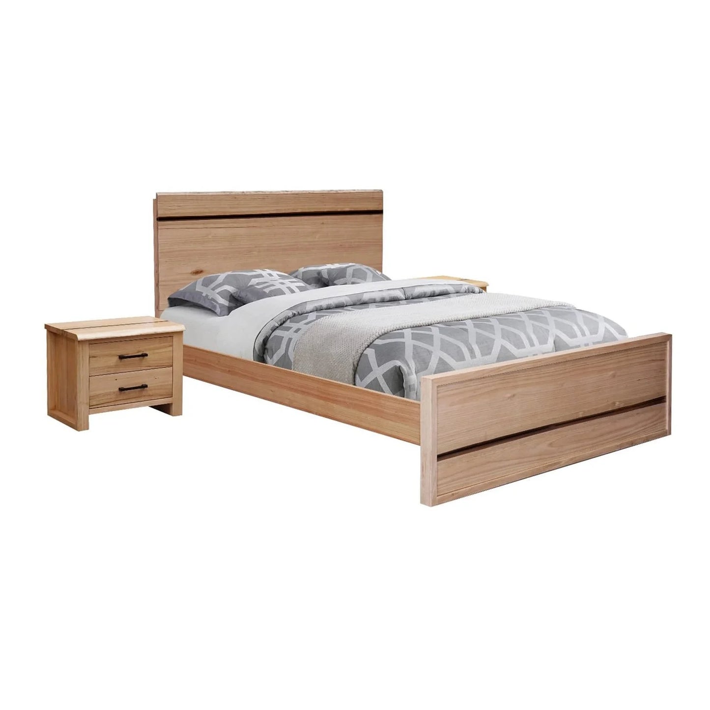 COLHAM MESSMATE TIMBER QUEEN BED - NATURAL