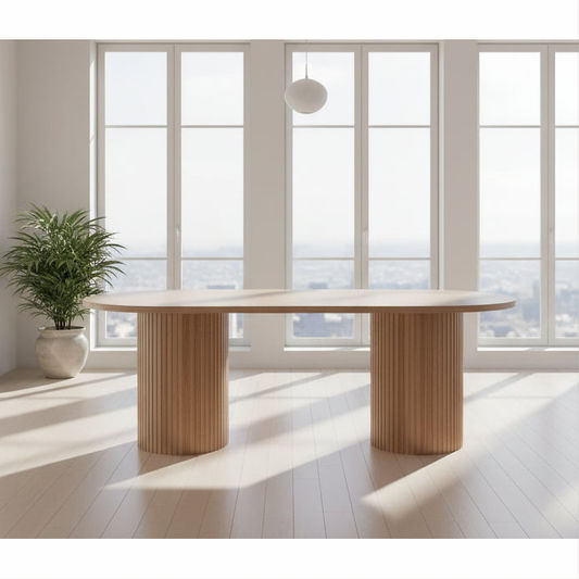 MISTRAL ASH TIMBER OVAL DINING TABLE NATURAL 210CM - MyChocolateWood
