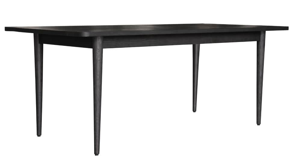 FARLOW OAK DINING TABLE SANDBLASTED BLACK  180CM