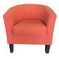 Leopold Solid Timber & Fabric Tub Chair in Tangerine - Chocolate Wood