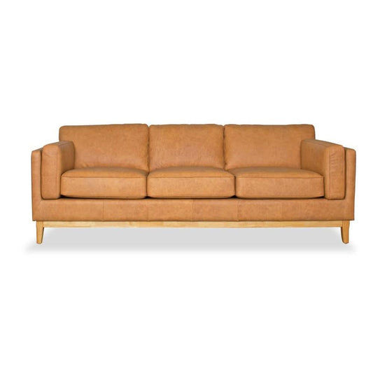 MARQUIS 3-SEATER OSLO LEATHER SOFA TAN - MyChocolateWood