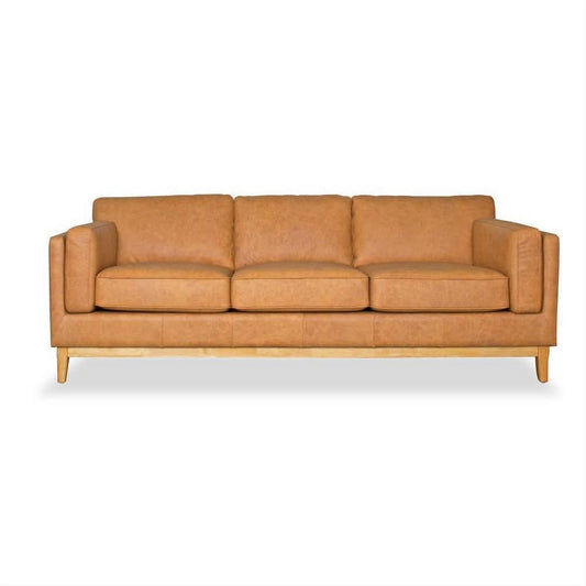 MARQUIS 3-SEATER OSLO LEATHER SOFA TAN - MyChocolateWood