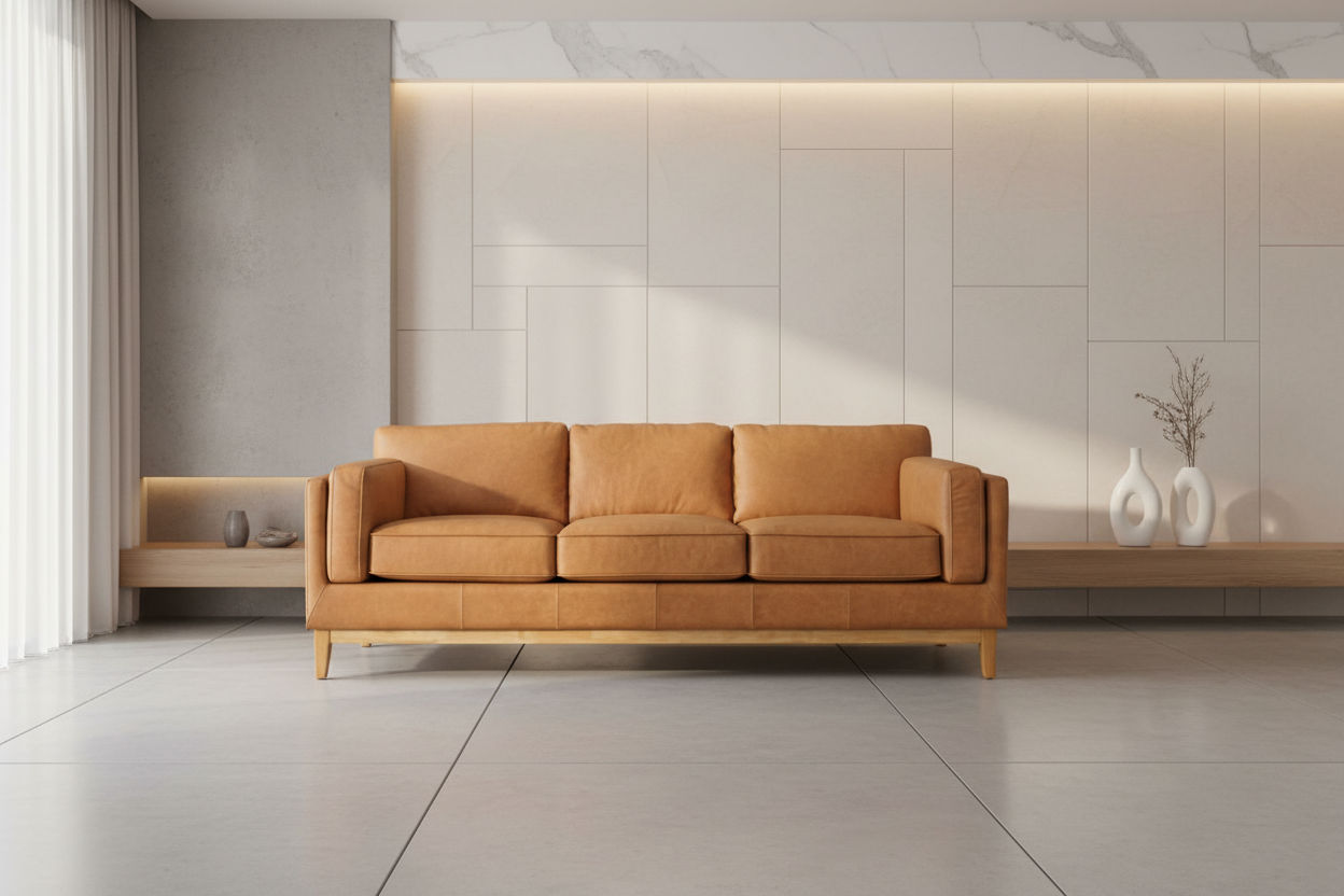MARQUIS 3-SEATER OSLO LEATHER SOFA TAN - MyChocolateWood