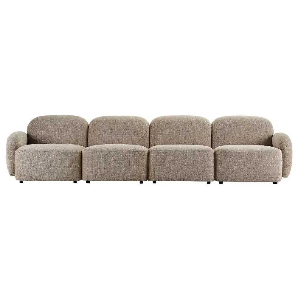 LORELEI  4-SEATER MODULAR SOFA CHENILLE - TAUPE COLOUR - MyChocolateWood