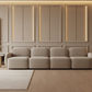Lorelei 4-Seater Modular Chenille Sofa in Taupe - Chocolate Wood