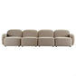 Lorelei 4-Seater Modular Chenille Sofa in Taupe - Chocolate Wood