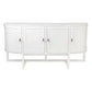 Ennis Oak & Oak Veneer 4-Door Buffet / Sideboard in White - Chocolate Wood