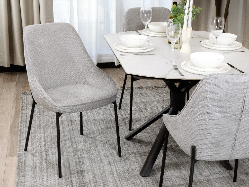 SLOANE DINING CHAIR LIGHT GREY - MyChocolateWood