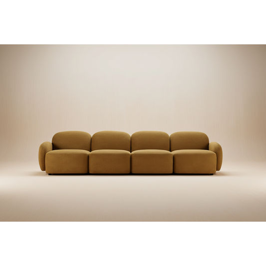 LORELEI 4-SEATER MODULAR FABRIC SOFA - TOFFEE COLOUR - MyChocolateWood