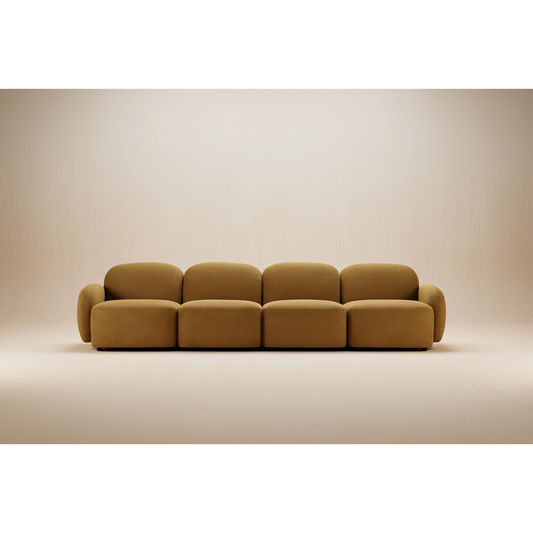 LORELEI 4-SEATER MODULAR FABRIC SOFA - TOFFEE COLOUR