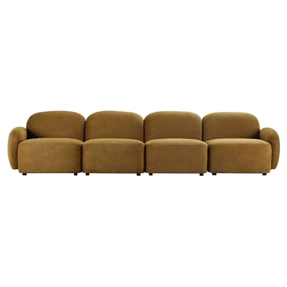 LORELEI  4-SEATER MODULAR FABRIC SOFA - TOFFEE COLOUR - MyChocolateWood