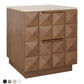 Hampshire 2-Drawer Bedside Table in Walnut with Travertine Top - Chocolate Wood