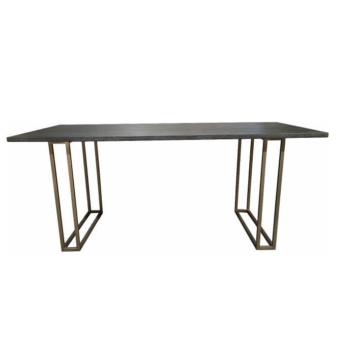 DIMANTA DESIGNER DINING TABLE BLACK TOP / GOLD LEGS 180CM (Copy) - MyChocolateWood