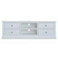 White Sherborne Acacia Wood TV unit with four drawers from MyChocolateWood, featuring a sleek modern design.