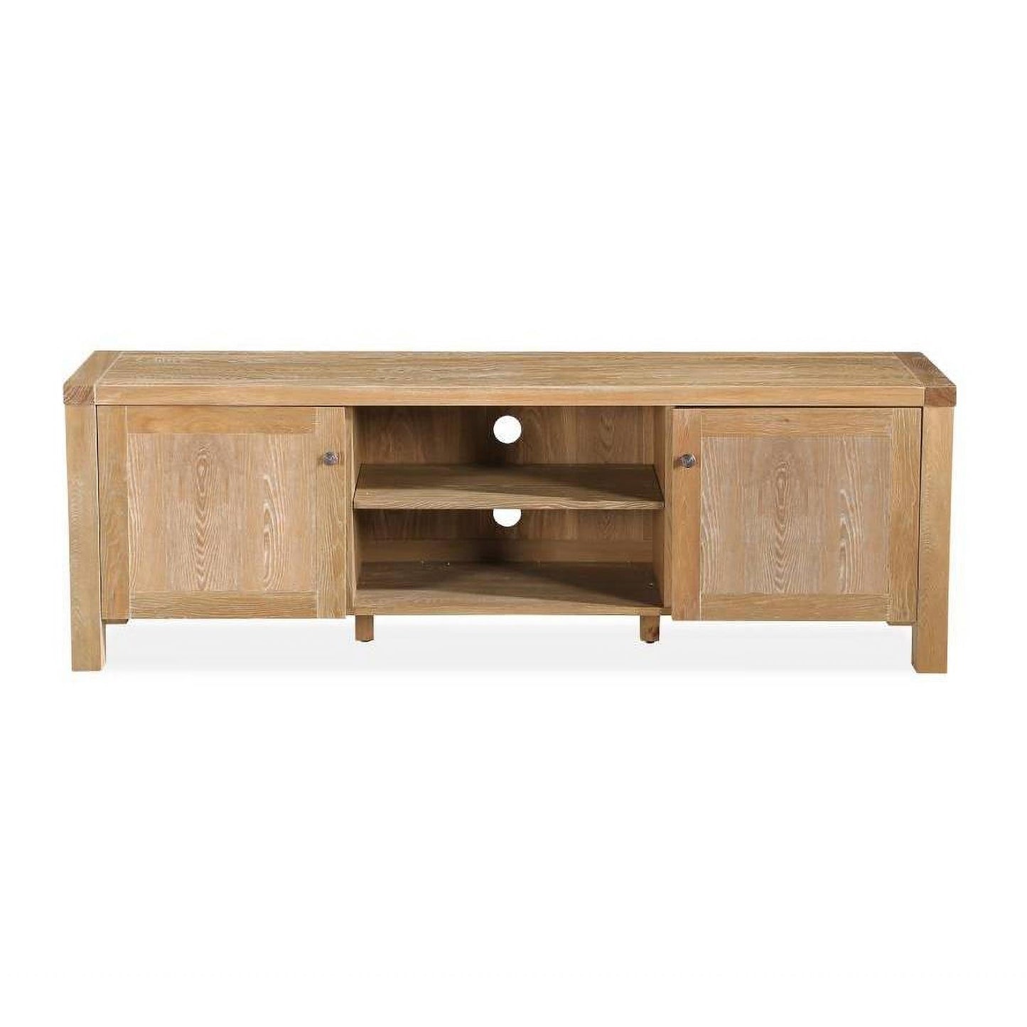 Large natural wash FERDI Elm veneer MDF TV unit with spacious storage, modern design, and clean lines from Chocolate Wood.