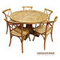 VALENTINA RECLAIMED ELM WOOD ROUND DINING TABLE 150CM- ALL NATURAL - MyChocolateWood