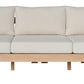 VERONA EUCALYPTUS TIMBER 3-SEATER OUTDOOR SOFA CREAM/LIGHT SMOKE