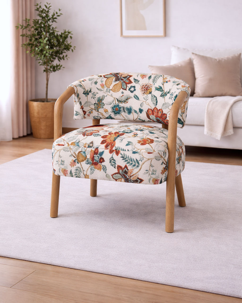 THALIA  FLORAL ARMCHAIR LOUNGE CHAIR ACCENT CHAIR
