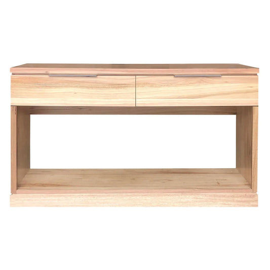 BELSIZE MESSMATE 2-DRAWER TIMBER CONSOLE TABLE/HALL TABLE - NATURAL - MyChocolateWood