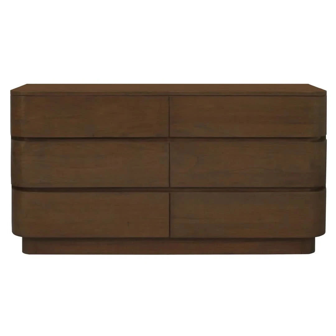 GATSBY SOLID MINDI TIMBER 6-DRAWER DRESSER/CHEST OF 6 DRAWERS WALNUT (Copy) - MyChocolateWood