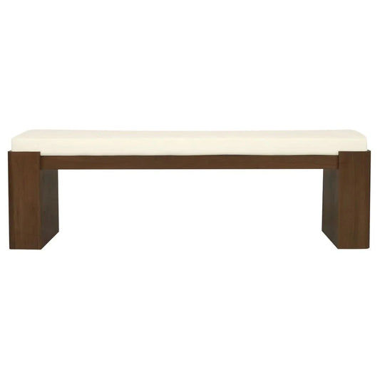 Adelle Solid Mindi Timber Large Bench 160cm in Walnut - Chocolate Wood