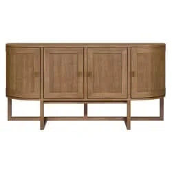 Ennis Oak & Oak Veneer 4-Door Buffet / Sideboard in Walnut - Chocolate Wood
